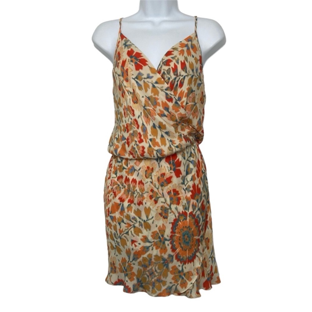Haute Hippie Silk Faux Wrap Mini Dress